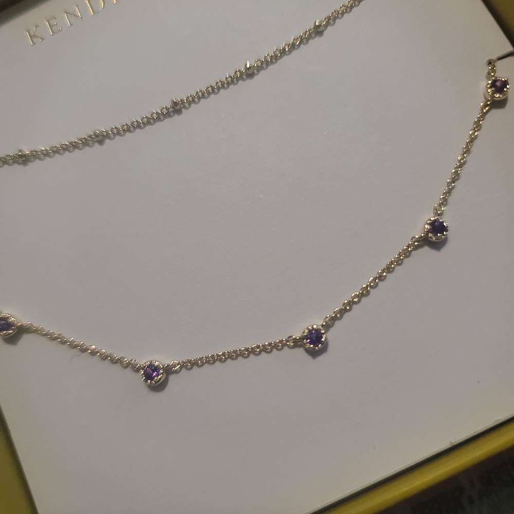Kendra Scott Gold Necklace with Purple Accents - Picture 3 of 4